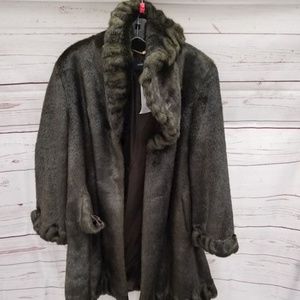 Jones New York Women's Winter Faux Fur Swing Coat